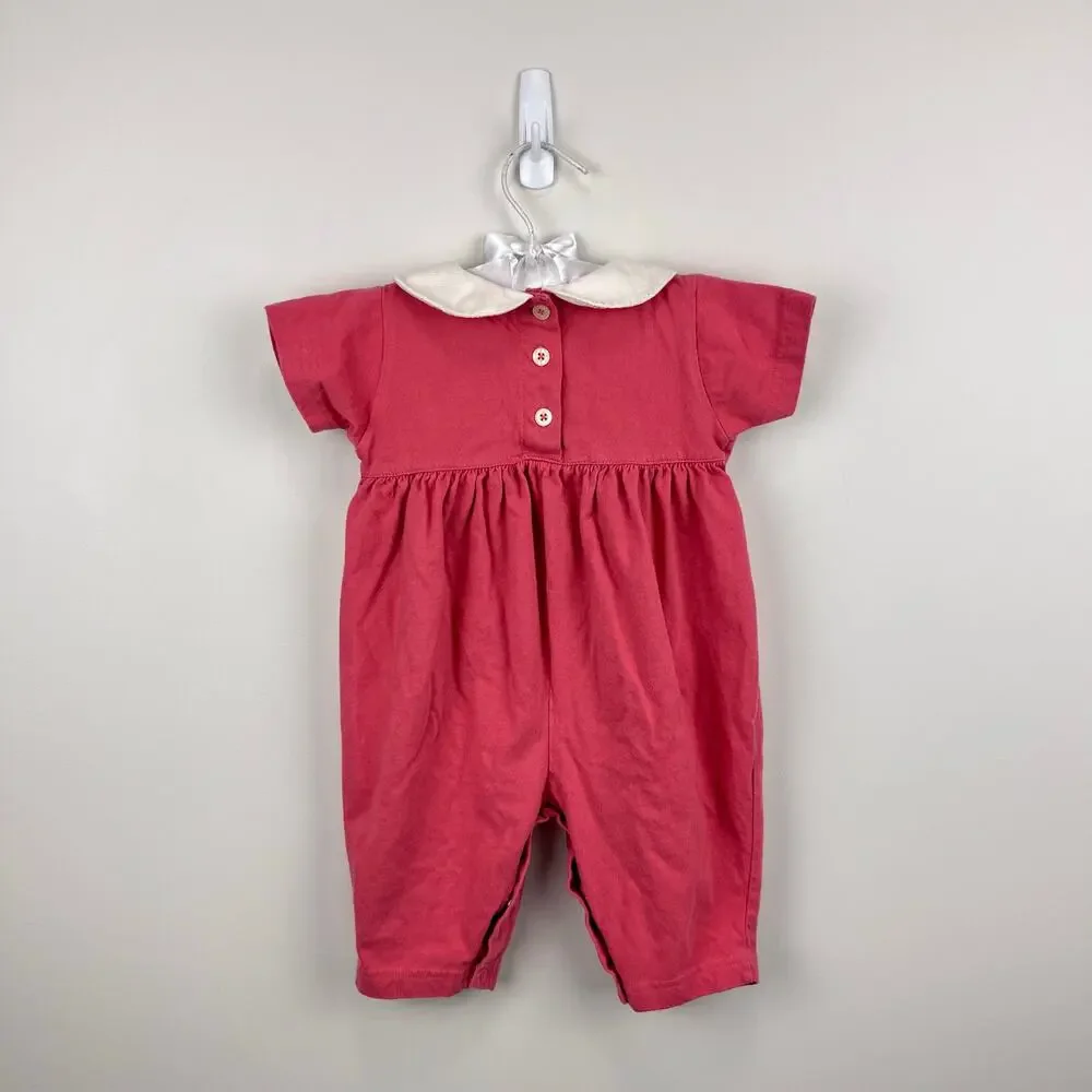 Vintage 90s Baby Gap Pink Flower Coverall 3-6 Months